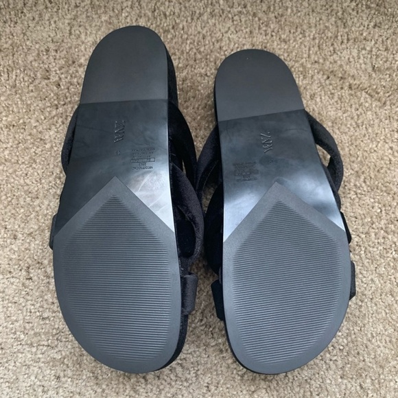 NWT Zara Slide Sandals with Padded Velvet Straps 8 39 1600/710 - Picture 5 of 5
